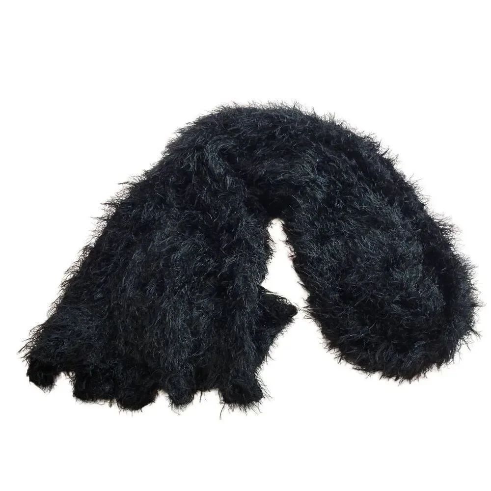 Fuzzy black scarf